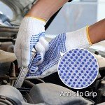 Stretchy Cotton Safety Work Gloves - 12 Pairs