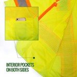 Hi-Viz Reflective Safety Vest with Pockets (Lime)