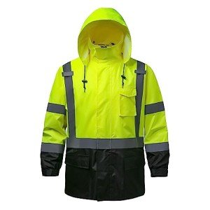 High Visibility Reflective Rain Jacket for Men