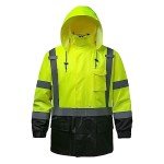 High Visibility Reflective Rain Jacket for Men