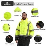 High Visibility Reflective Rain Jacket for Men