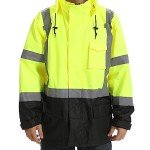High Visibility Reflective Rain Jacket for Men