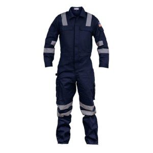 Hi-Vis Coveralls with Leg Zipper - Navy Blue