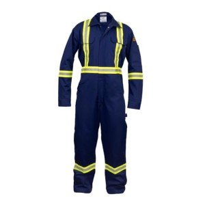 Navy Blue Flame Resistant Hi-Vis Coverall, Large