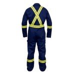 Navy Blue Flame Resistant Hi-Vis Coverall, Large