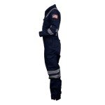 Hi-Vis Coveralls with Leg Zipper - Navy Blue