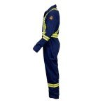 Navy Blue Flame Resistant Hi-Vis Coverall, Large