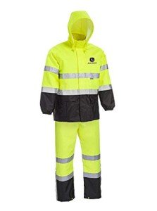 John Deere High Visibility ANSI Rain Suit Jacket & Bib