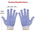 Stretchy Cotton Safety Work Gloves - 12 Pairs
