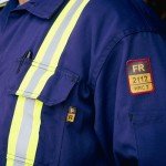Navy Blue Flame Resistant Hi-Vis Coverall, Large