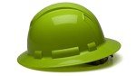 Hi-Vis Lime Pyramex Ridgeline Full Brim Hard Hat