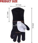 TOPDC 14-Inch 1500°F Leather Welding Gloves
