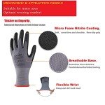MicroFoam Nitrile Coated Safety Work Gloves - 12 Pairs