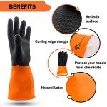 Chemical Gloves - 2 Pairs, XXL, Waterproof & Grip