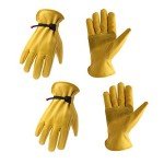 Cowhide Leather Work Gloves for Drivers & Gardeners