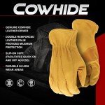 BOSS Men's Durable Leather Work Gloves - Large