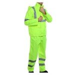 Hi-Vis Waterproof Rainsuit for Men - Yellow