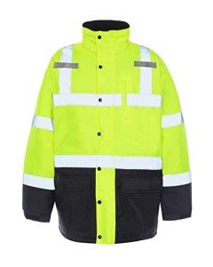 Hi-Vis Waterproof Contractor Parka Jacket - Yellow
