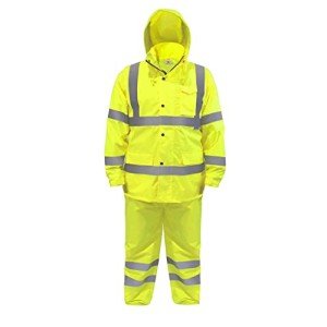 High Visibility Safety Rain Jacket and Pants Set