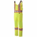 Hi-Vis Green Bib Work Pants with Ventilation
