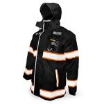 Hi-Vis Reflective Safety Rain Jacket - Black Torrent