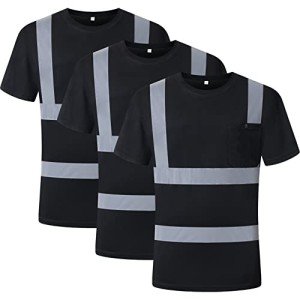 Hi-Vis Reflective Safety T-Shirts - 3 Pack