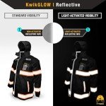 Hi-Vis Reflective Safety Rain Jacket - Black Torrent