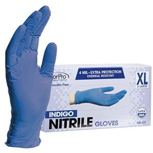 Indigo Disposable Nitrile Gloves, X-Large, 100 Count