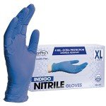 Indigo Disposable Nitrile Gloves, X-Large, 100 Count
