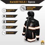 Hi-Vis Reflective Safety Rain Jacket - Black Torrent