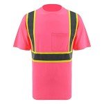 Hi Vis Reflective Safety Shirt for Work - Pink