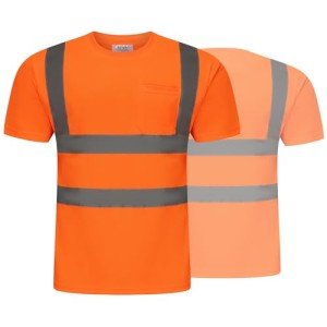 High Visibility Reflective Safety Shirt - Orange, XL