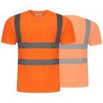 High Visibility Reflective Safety Shirt - Orange, XL