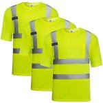 Hi-Vis Safety T-Shirts for Work - 3 Pack
