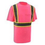 Hi Vis Reflective Safety Shirt for Work - Pink