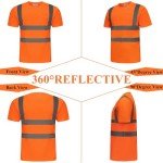 High Visibility Reflective Safety Shirt - Orange, XL