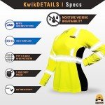 Women's Long Sleeve Hi-Vis Safety Shirt - Yellow XL