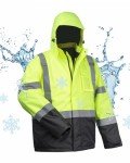 Men's Reflective Waterproof Safety Jacket - Yellow