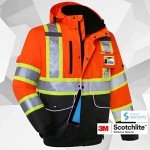 Hi-Vis Waterproof Reflective Winter Bomber Jacket