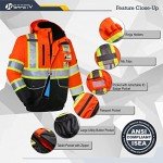 Hi-Vis Waterproof Reflective Winter Bomber Jacket