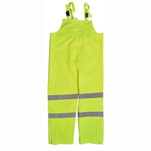 Lime Green Waterproof Bib Rain Pants for Safety