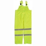 Lime Green Waterproof Bib Rain Pants for Safety