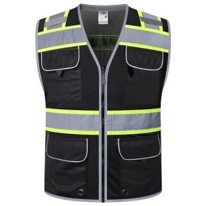 Hi-Vis Reflective Safety Vest with Multi-Pockets