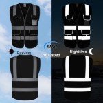 High Visibility Safety Vest with 9 Pockets