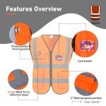 High Visibility Safety Vest with Pockets - Medium