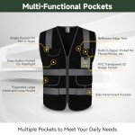 High Visibility Safety Vest with 9 Pockets