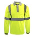 Hi-Vis Yellow Long Sleeve Reflective Safety Shirt