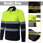 Hi-Vis Long Sleeve Reflective Work Polo Shirt