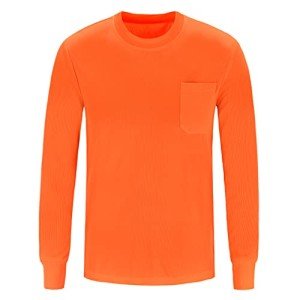 Hi-Vis Long Sleeve Safety T-Shirt - Orange