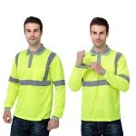 Hi-Vis Yellow Long Sleeve Reflective Safety Shirt